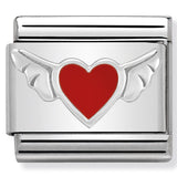 Nomination Composable Sterling Silver and Enamel Winged Heart