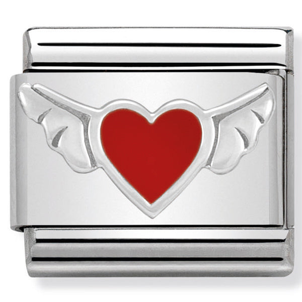 Nomination Composable Sterling Silver and Enamel Winged Heart