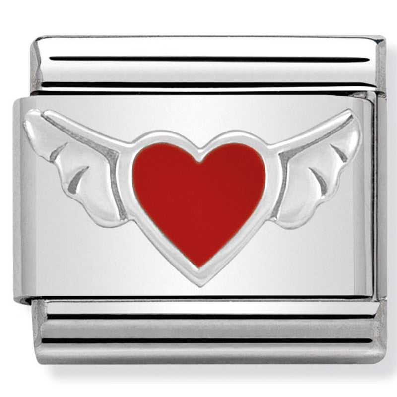 Nomination Composable Sterling Silver and Enamel Winged Heart