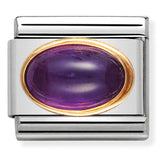 Nomination Composable 18ct Gold Oval Amethyst Link