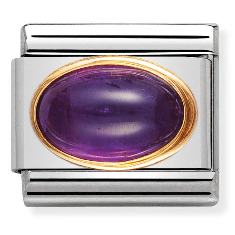 Nomination Composable 18ct Gold Oval Amethyst Link