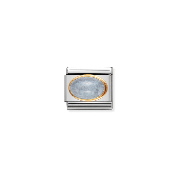 Nomination Composable 18ct Gold Oval Aquamarine Link