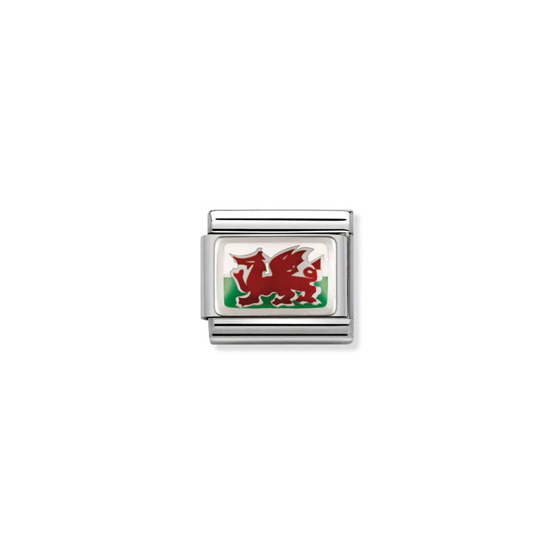 Nomination Composable Silver & Enamel Flag of Wales