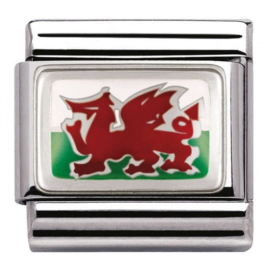 Nomination Composable Silver & Enamel Flag of Wales