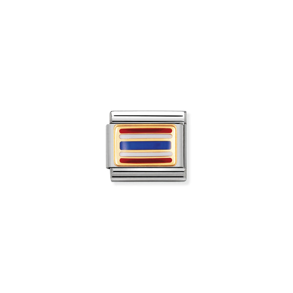 Nomination Composable 18ct Gold and Enamel Flag of Thailand Link