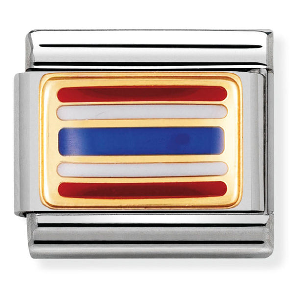 Nomination Composable 18ct Gold and Enamel Flag of Thailand Link