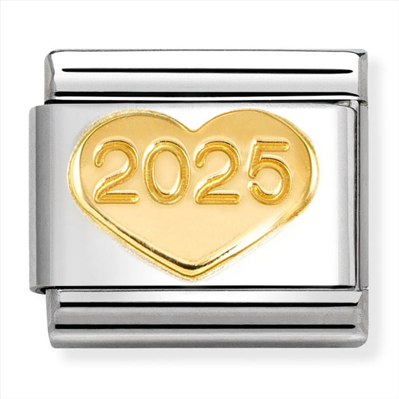 Nomination Composable 18ct Gold '2025' Heart Link