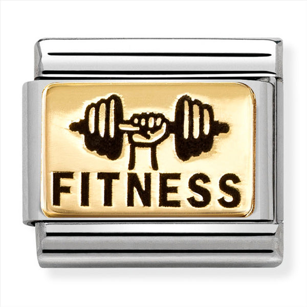 Nomination Composable 18ct Gold Dumbell 'FITNESS' Link