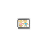 Nomination Composable 18ct Gold and Enamel Boy and Girl Link