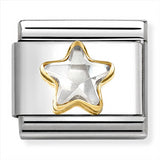 Nomination Composable 18ct Gold and Cubic Zirconia Raised Star Link