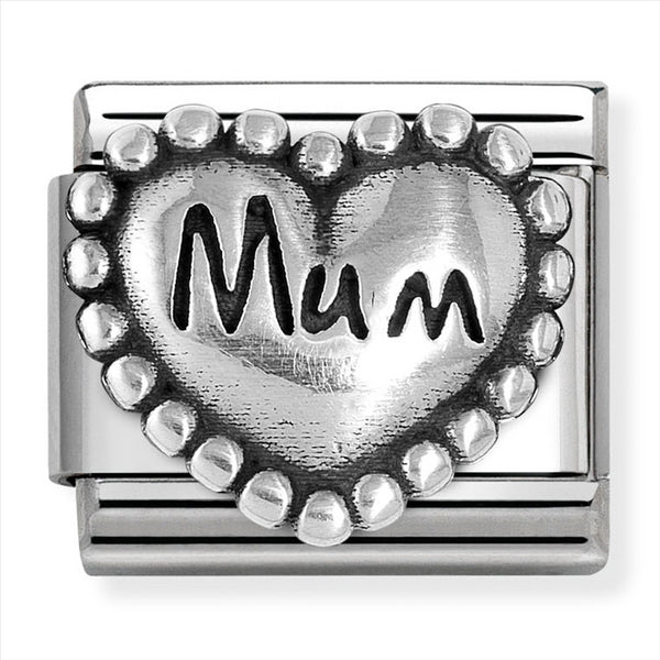 Nomination Composable Sterling Silver 'Mum' Heart Link