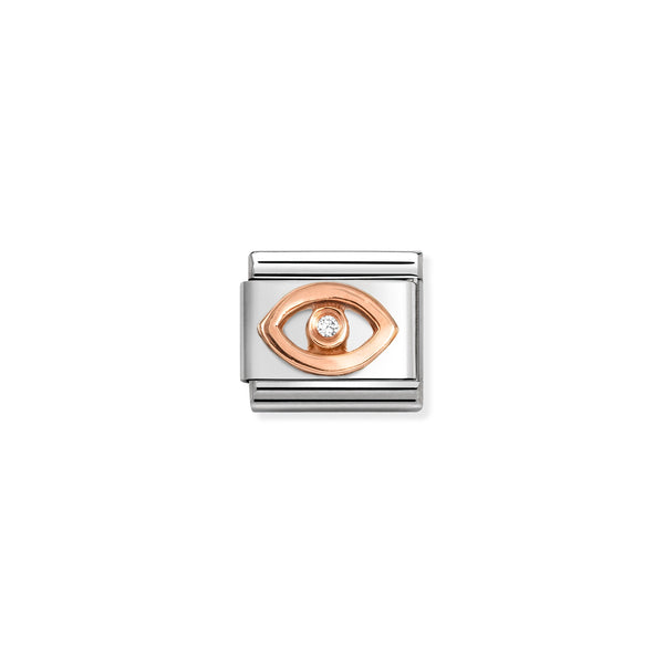 Nomination Composable 9ct Rose Eye with Cubic Zirconia Link