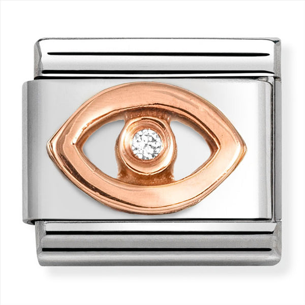 Nomination Composable 9ct Rose Eye with Cubic Zirconia Link