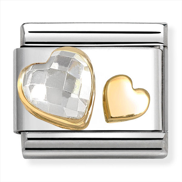 Nomination Composable 18ct Gold and Cubic Zirconia Heart Link