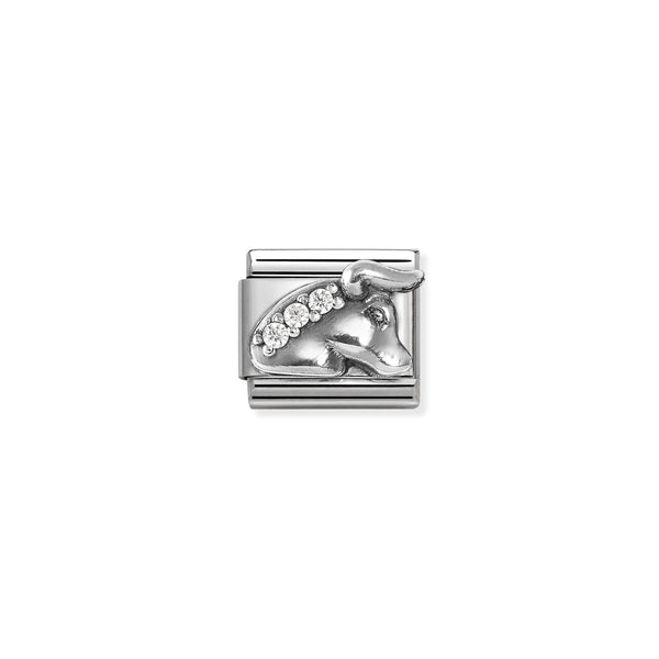 Nomination Composable Sterling Silver Raised Taurus Star Sign and Cubic Zirconia