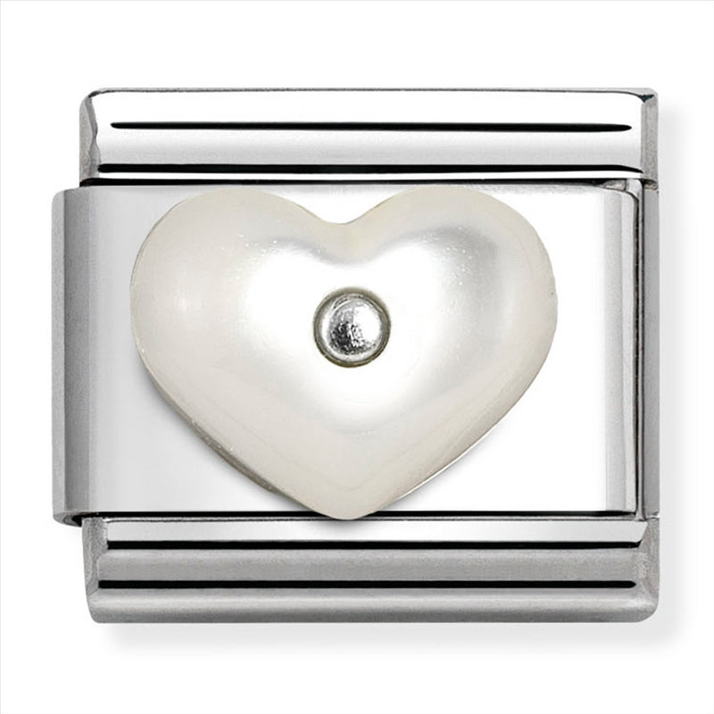 Nomination Composable Sterling Silver and White Heart Link