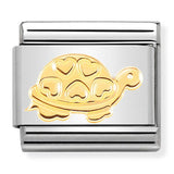 Nomination Composable 18ct Gold Turtle with Hearts