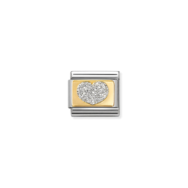 Nomination Composable 18ct Gold and Enamel Glitter Heart