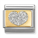 Nomination Composable 18ct Gold and Enamel Glitter Heart