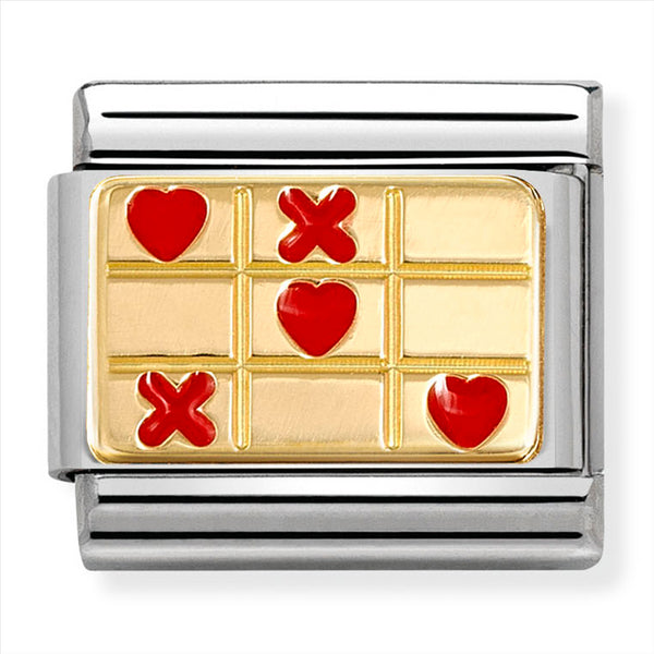 Nomination Composable 18ct Gold and Enamel Hearts and Crosses