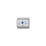 Nomination Composable Sterling Silver and Cubic Zirconia Blue Eye Link