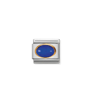 Nomination Composable 18ct Gold and Stone Oval Lapis Link