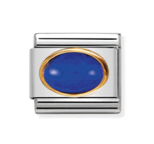 Nomination Composable 18ct Gold and Stone Oval Lapis Link