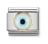 Nomination Composable 18ct Gold and Enamel Raised Greek Eye Link