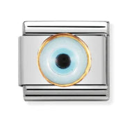 Nomination Composable 18ct Gold and Enamel Raised Greek Eye Link