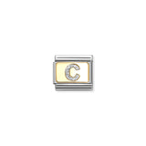 Nomination Composable 18ct Gold and Glitter Enamel Letter 'C' Link