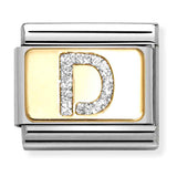 Nomination Composable 18ct Gold and Glitter Enamel Letter 'D' Link