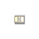 Nomination Composable 18ct Gold and Glitter Enamel Letter 'N' Link