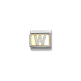 Nomination Composable 18ct Gold and Glitter Enamel Letter 'W' Link