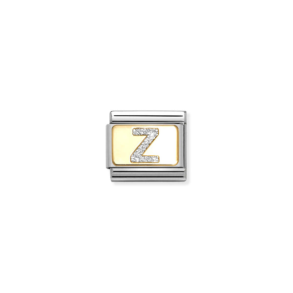 Nomination Composable 18ct Gold and Glitter Enamel Letter 'Z' Link