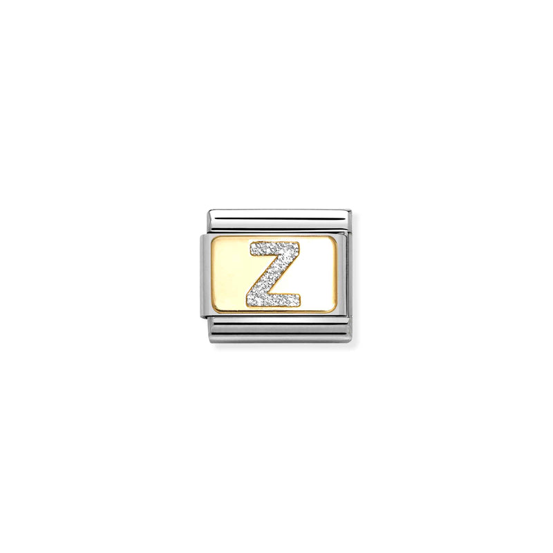 Nomination Composable 18ct Gold and Glitter Enamel Letter 'Z' Link