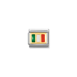 Nomination Composable 18ct Gold and Enamel Ireland Flag Link