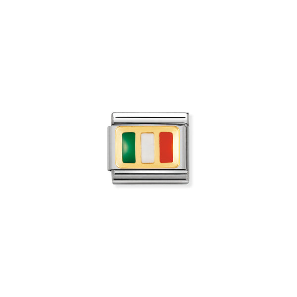 Nomination Composable 18ct Gold and Enamel Ireland Flag Link