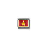 Nomination Composable 18ct Gold and Enamel Vietnam Flag Link