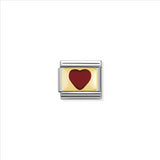 Nomination Composable 18ct Gold and Enamel Red Heart Link