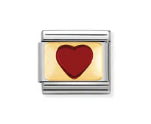 Nomination Composable 18ct Gold and Enamel Red Heart Link