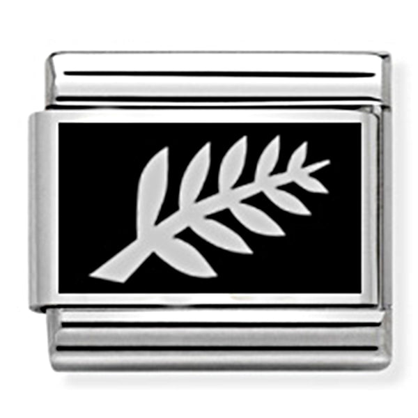 Nomination Composable Sterling Silver and Enamel NZ Fern Link