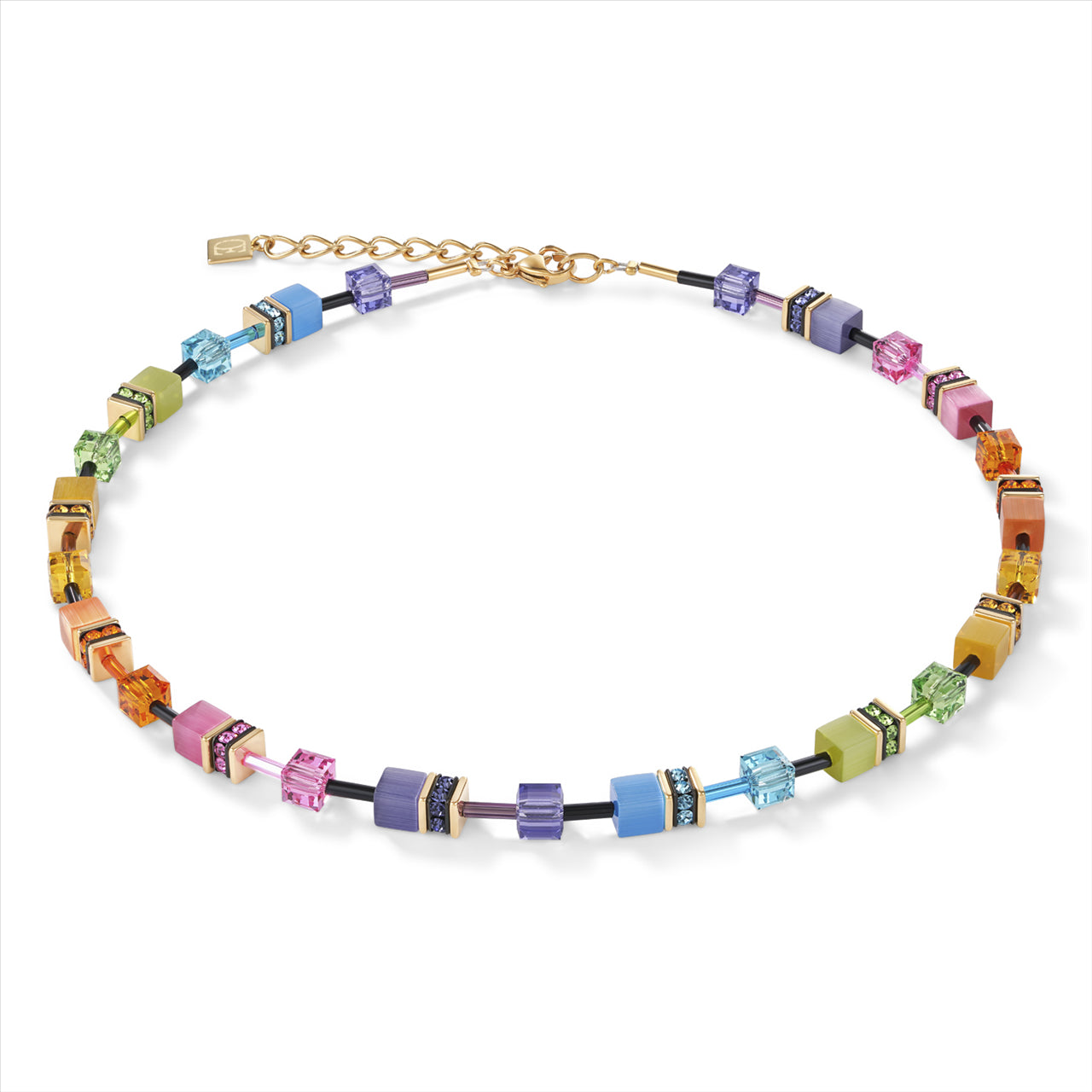 COEUR DE LION GeoCUBE® Fresh Rainbow Gold Necklace