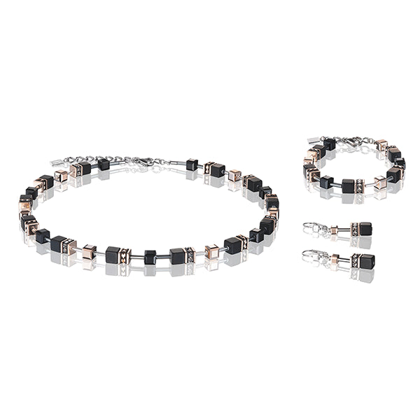 COEUR DE LION GeoCUBE® Rose Gold and Onyx Necklace