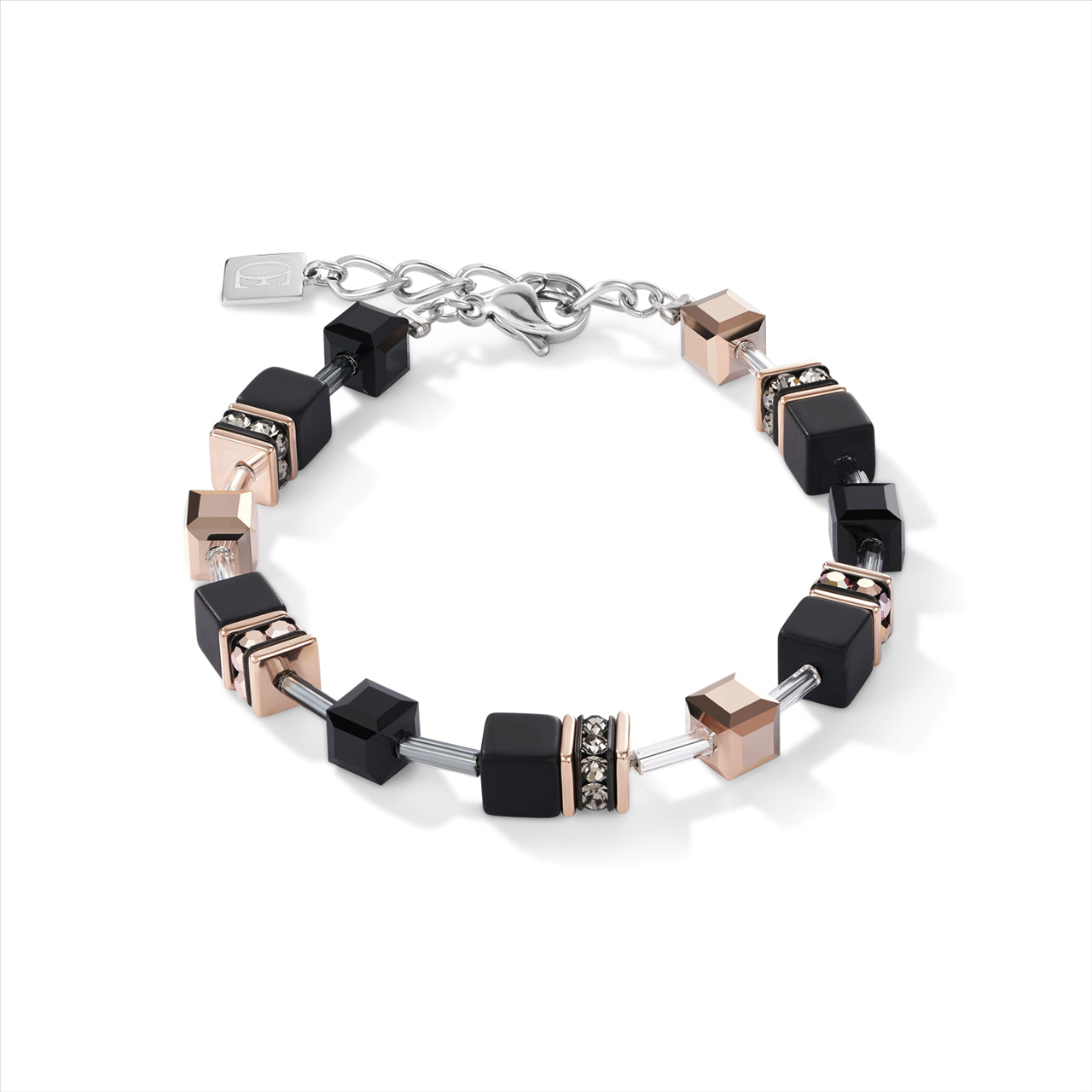 COEUR DE LION GeoCUBE® Rose Gold and Onyx Bracelet