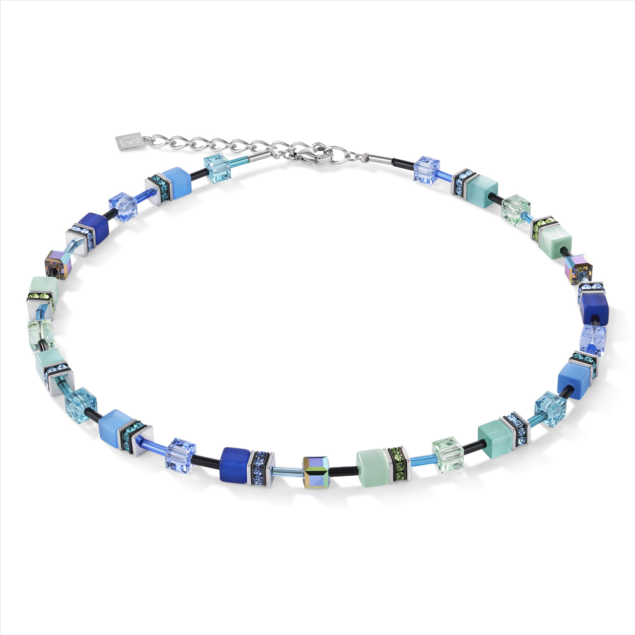 COEUR DE LION Iconic Bright Blue-Green GeoCUBE® Necklace