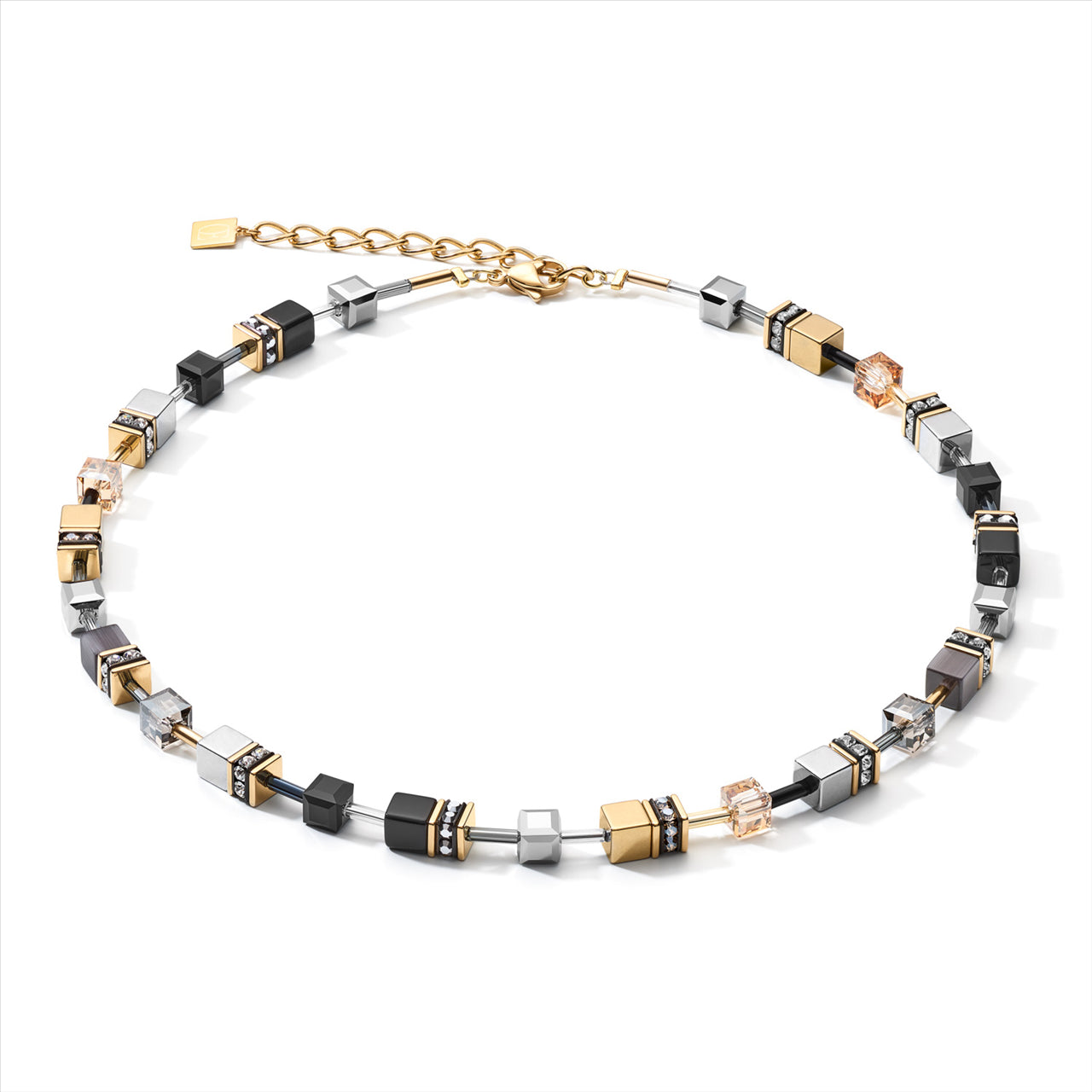COEUR DE LION Black, Grey & Gold GEOCube® Necklace