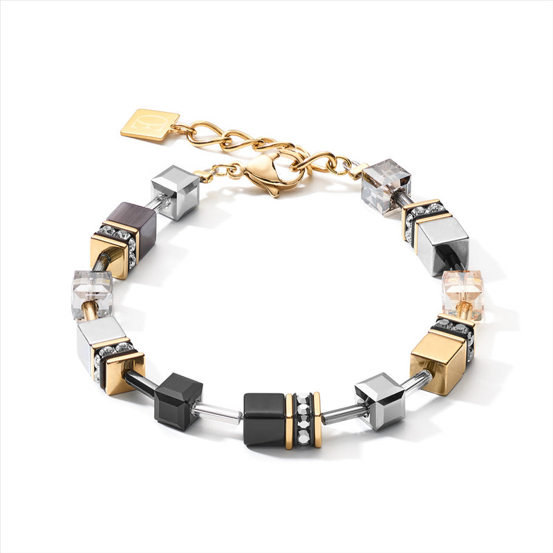 COEUR DE LION Black, Grey & Gold GEOCube® Bracelet