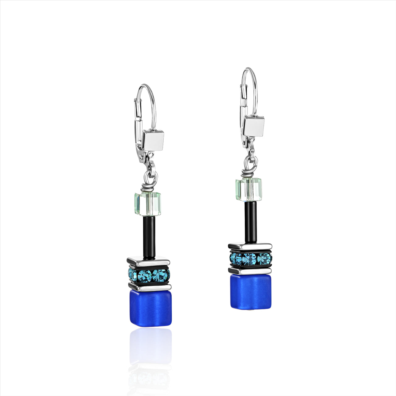 COEUR DE LION Iconic Bright Blue-Green GeoCUBE® Earrings