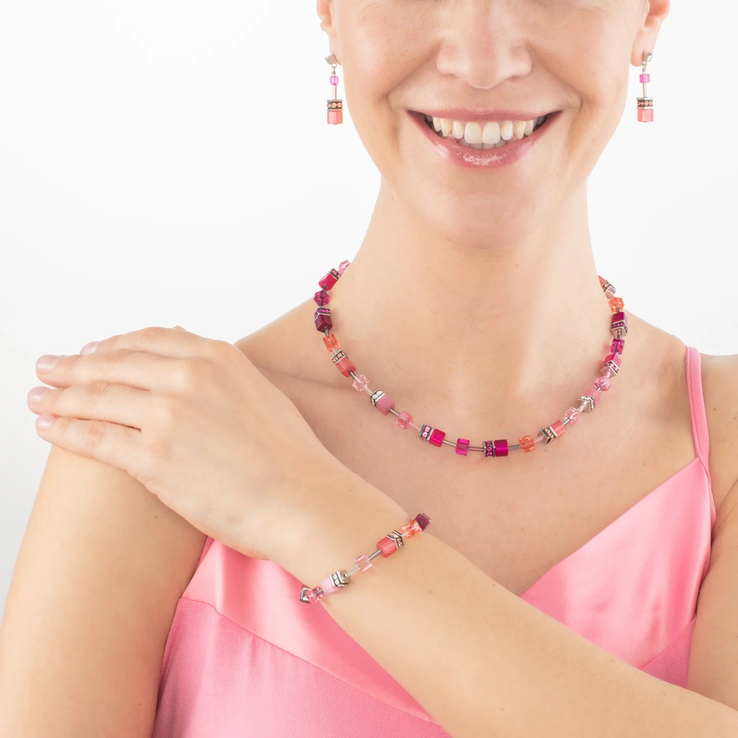 COEUR DE LION Viva Magenta Iconic GeoCUBE® Earrings