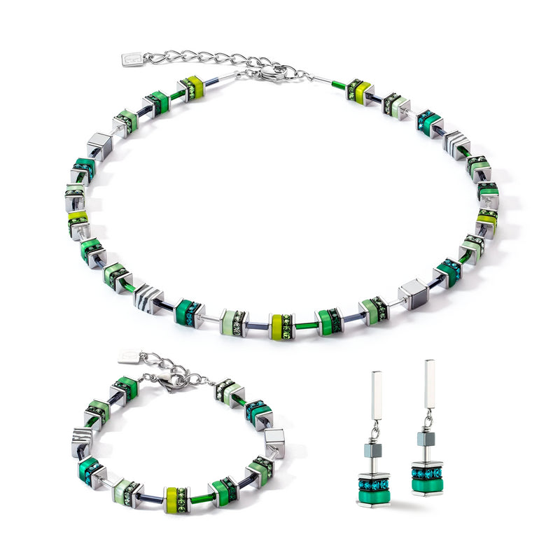 COUER DE LION Sparkling Green GeoCUBE® Earrings